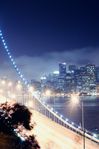 San francisco, калифорния, сан-франциско, night, california, bay bridge