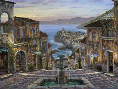 живопись, summer in vernazza, Robert finale, италия, вернацца