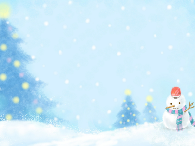 шарф, огни, ведро, снег, ёлки, Снеговик, snowman, зима