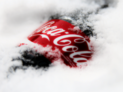 Напиток, бренд, coca-cola, бутылка, кока-кола, зима, снег