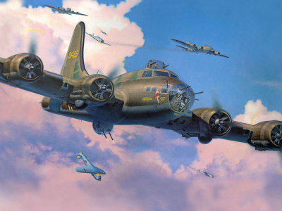 Boeing b-17 flying fortress, летающая крепость, бомбардировщики