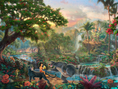 живопись, the jungle book, thomas kinkade studios, walt disney, Thomas kinkade