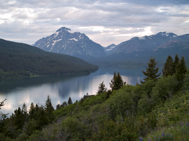 горы, glacier national park, озеро, Two medicine lake