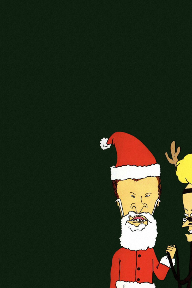 Бивис и баттхед, зеленый фон, beavis and butt-head, новый год
