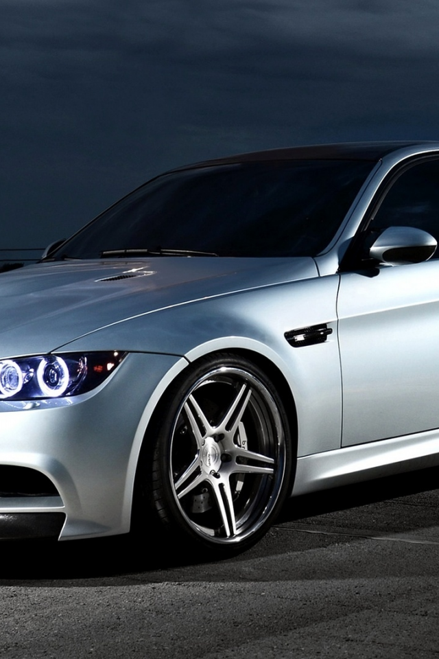 silver, tuning, ghost, Car, sedan, e90, angel eyes, automobile, wallpapers, bmw m3, 2012, ind