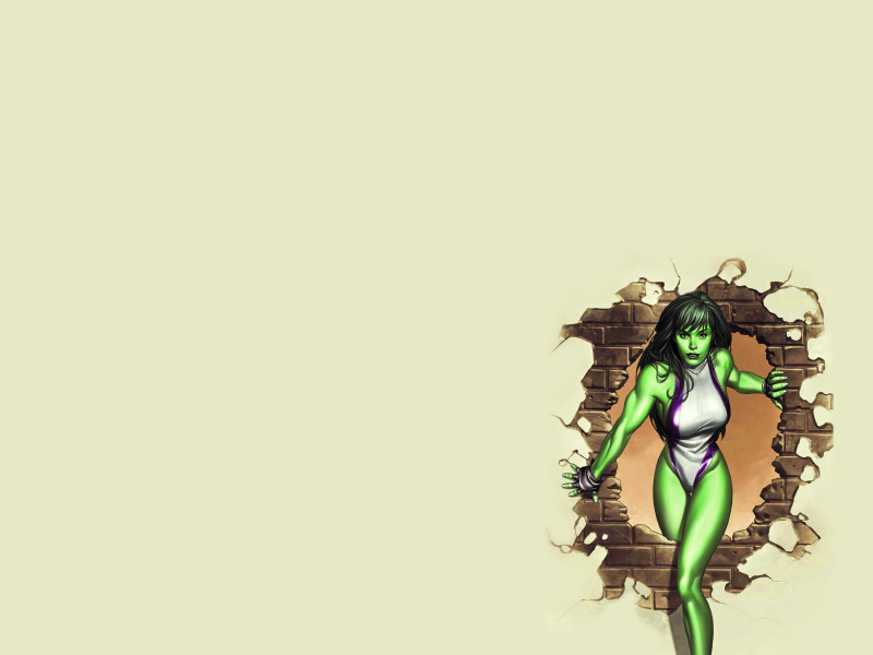 hulk, кирпич, жена халка, зеленая, стена, дыра, Девушка