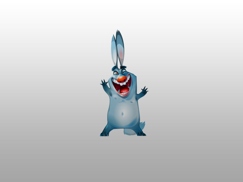 синий, ухи, кролик, заяц, радостный, красный нос, Rabbit