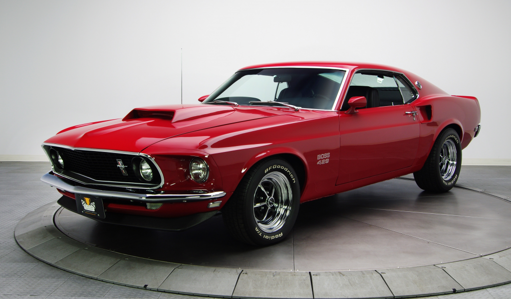 босс, 1969, форд, Ford, red, muscle car, мустанг, boss 429, mustang