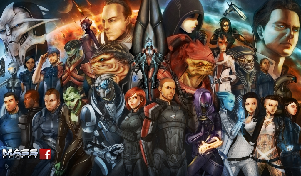 mass effect, цербер, нормандия, жнец, персонажи, шепард, Fan art