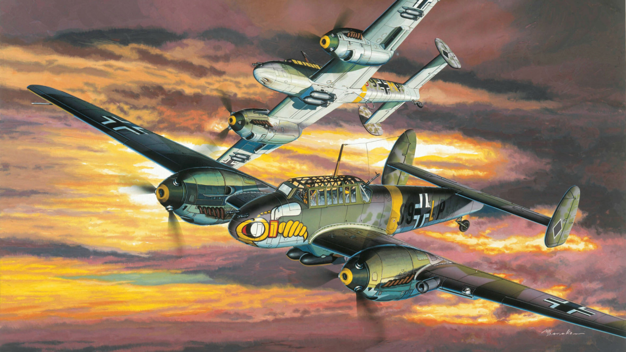 самолет, истребитель-бомбардировщик, авиация, Bf-110