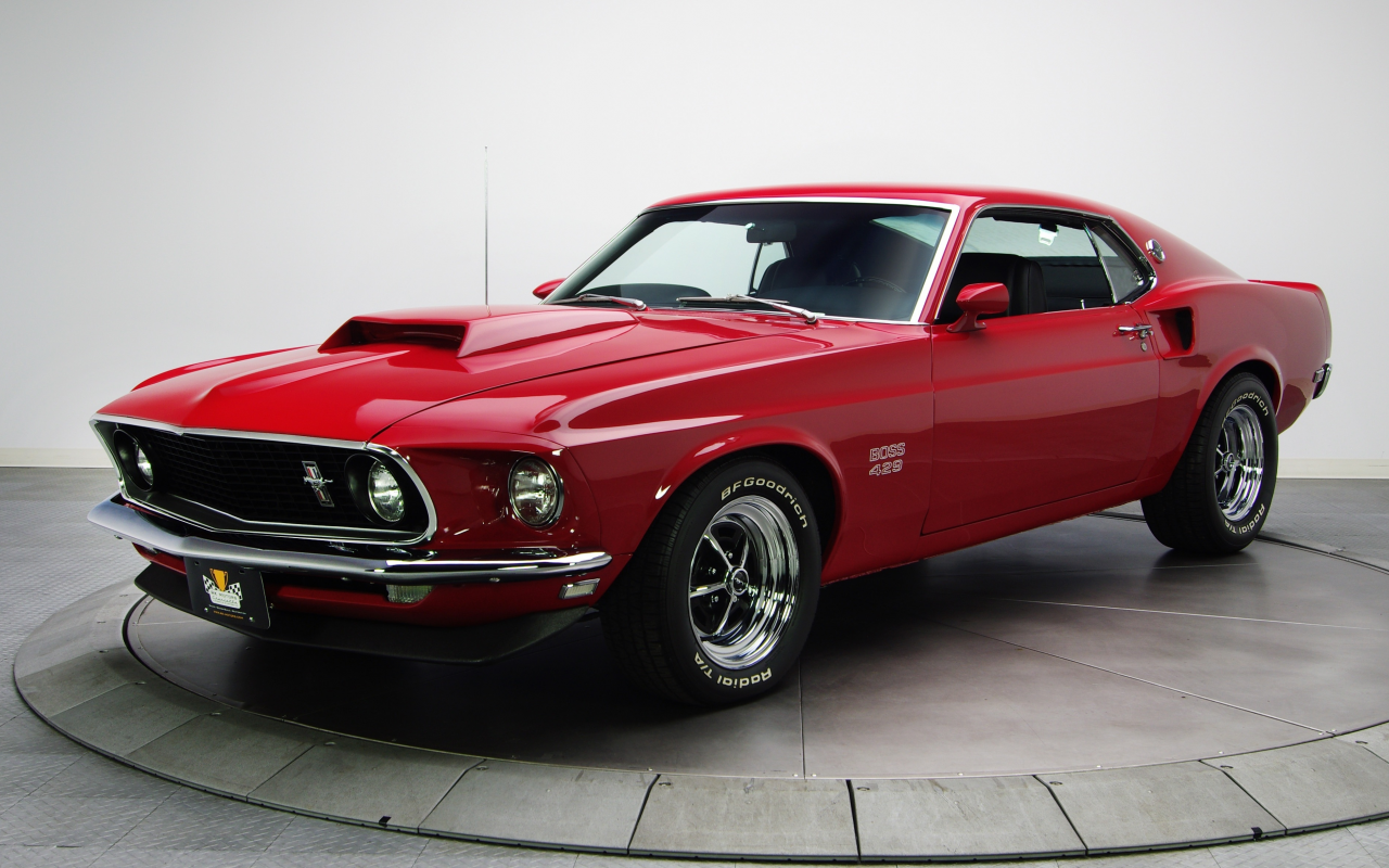 босс, 1969, форд, Ford, red, muscle car, мустанг, boss 429, mustang