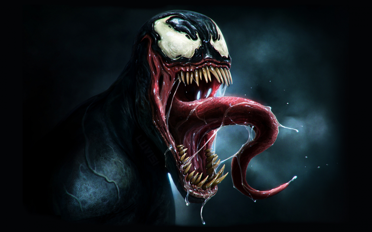 язык, Venom, danluvisiart, сила, зубы, веном, страх, глаза