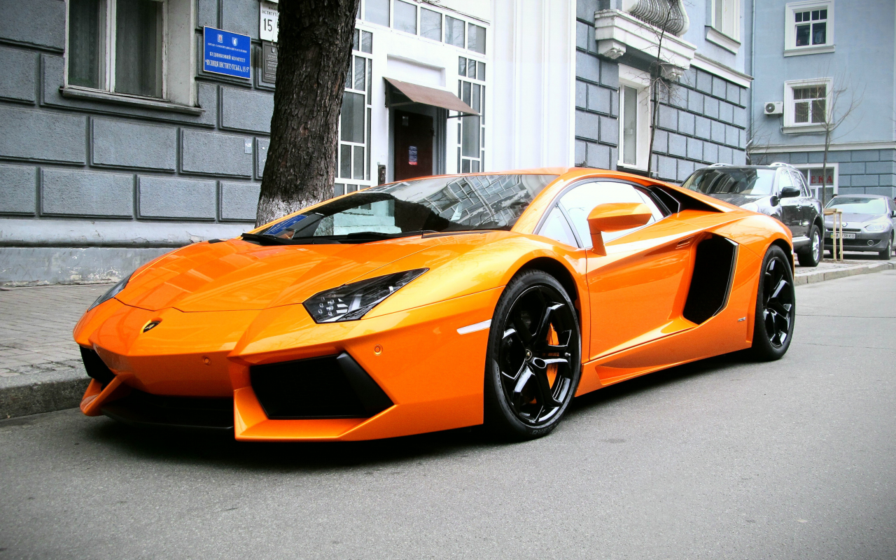 Lamborghini, авентадор, lp 700-4, оранжевый, aventador, ламборджини