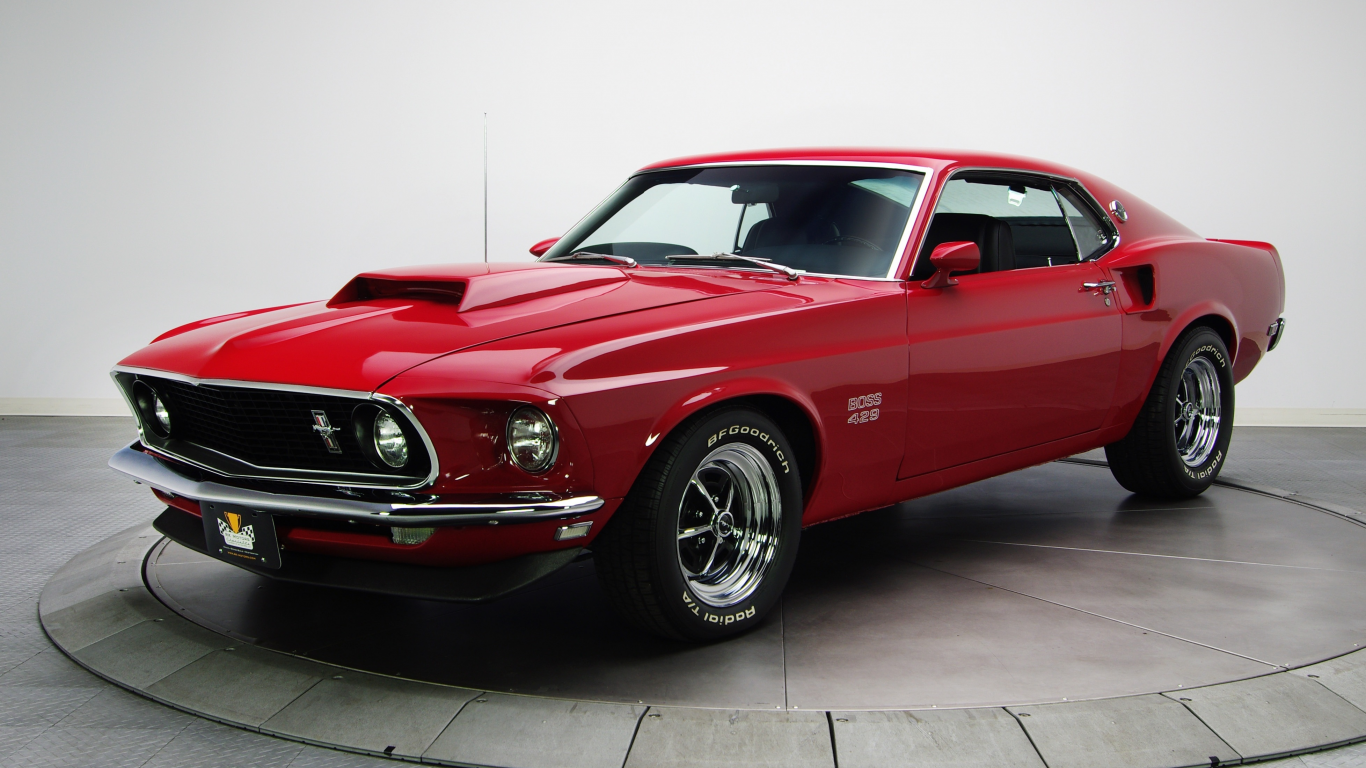 босс, 1969, форд, Ford, red, muscle car, мустанг, boss 429, mustang