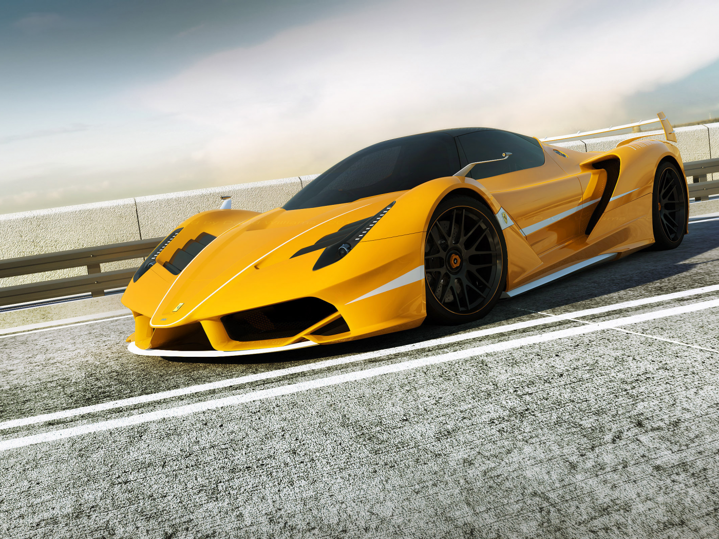 Ferrari, yellow, fxx, f70, рендер