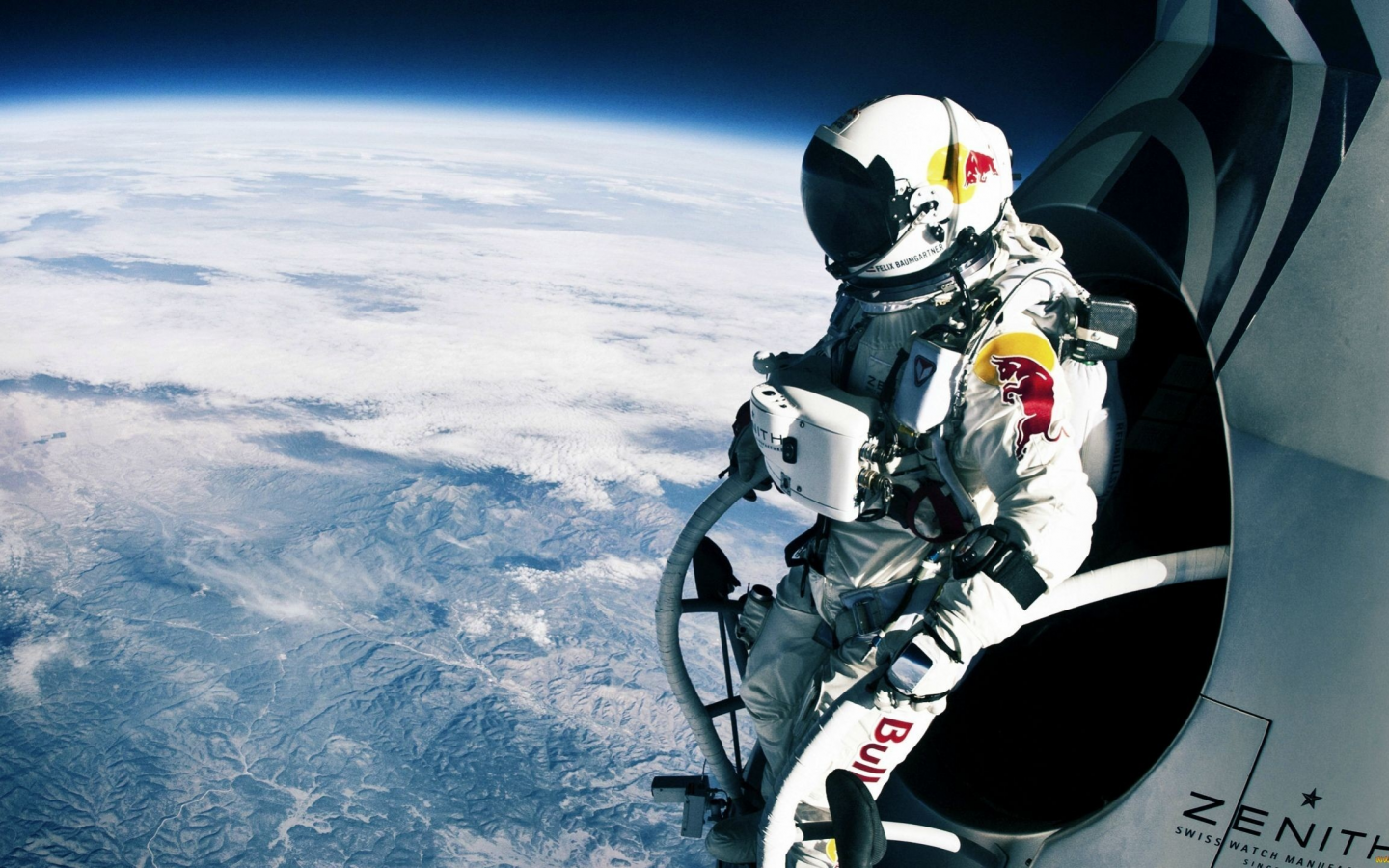 прыжок, космос, red bull, спортсмен, Felix baumgartner, полёт