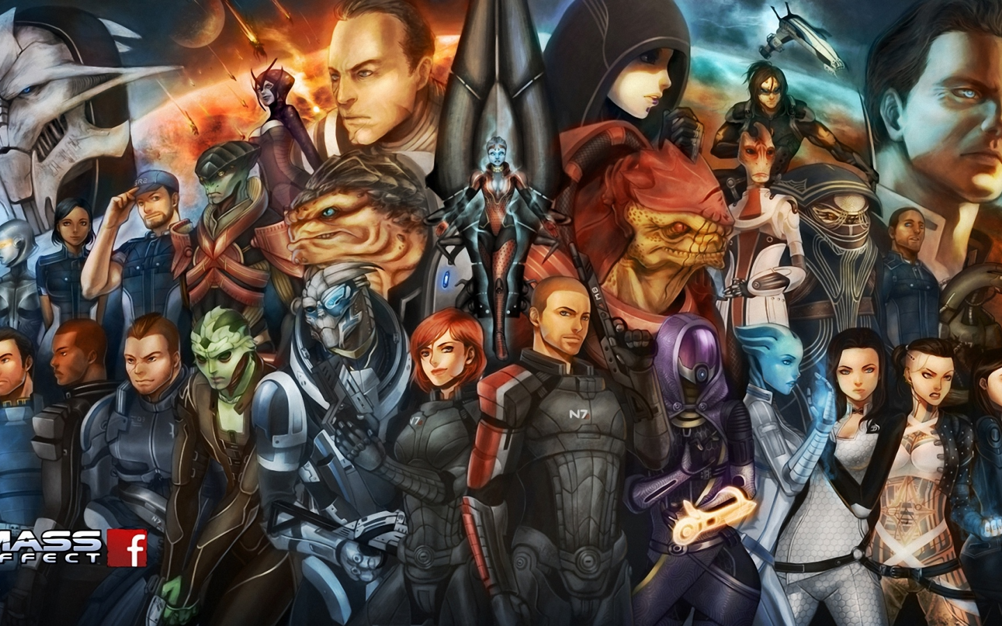 mass effect, цербер, нормандия, жнец, персонажи, шепард, Fan art