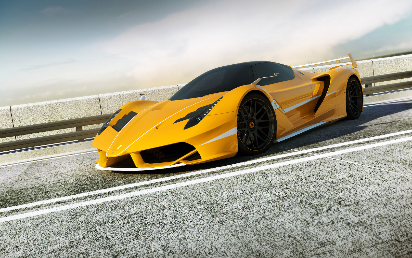 Ferrari, yellow, fxx, f70, рендер