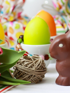 Пасха, шоколадный заяц, праздник, яйца