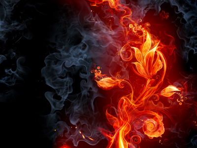 цветок, дым, Огонь