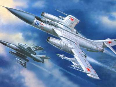 пара, истребитель, Як-28, рисунок, самолёт
