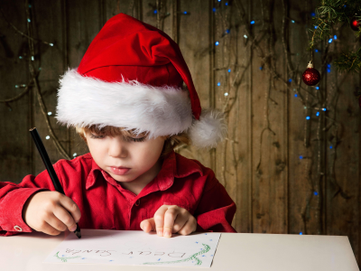Ребёнок, праздник, письмо, ёлочные игрушки