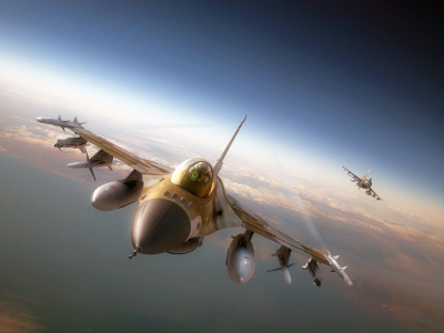 самолёт, ракеты, ф-16, авиация, истребитель, F-16