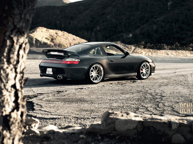 carrera, горы, суперкар, черный, 4s, Porsche, 996