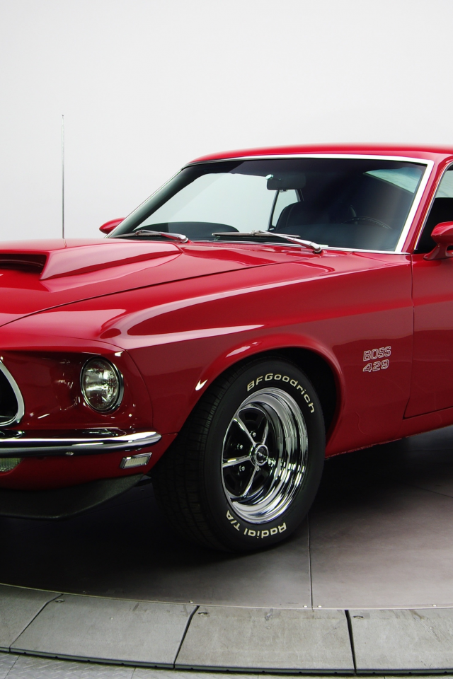 босс, 1969, форд, Ford, red, muscle car, мустанг, boss 429, mustang