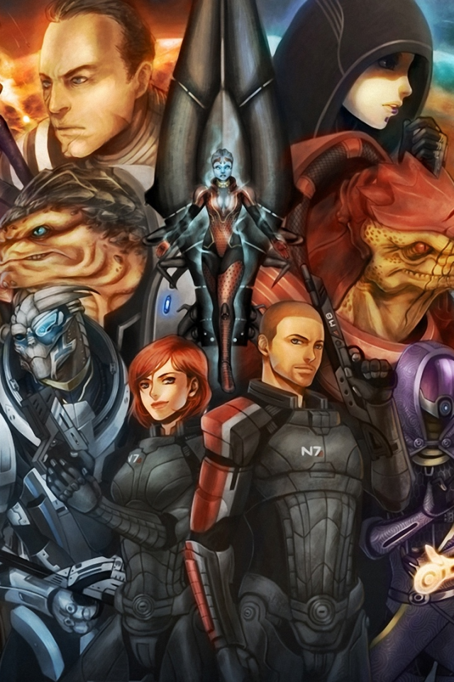 mass effect, цербер, нормандия, жнец, персонажи, шепард, Fan art