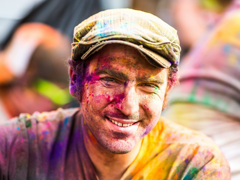 краски, Festival of colors, мужчина