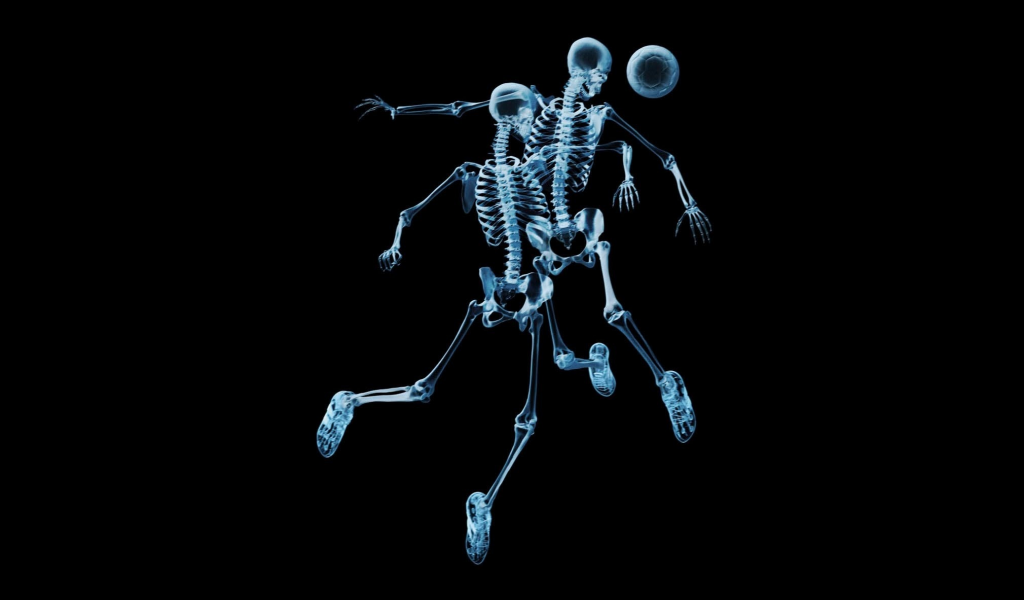 рентген, мяч, футбол, Скелеты