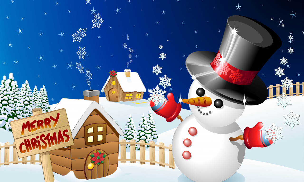 праздник, Графика, christmas, снеговик, зима, merry, рождество