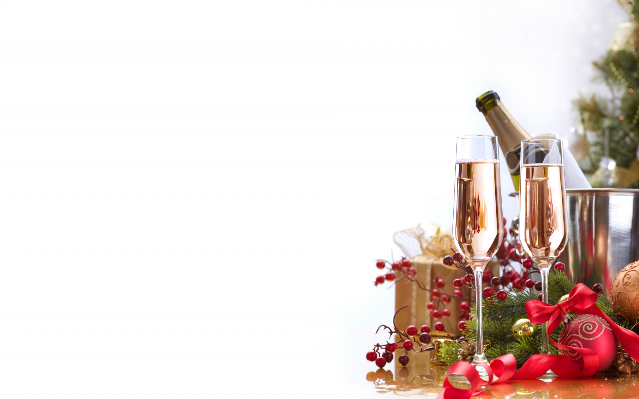 Ведёрко, бокалы, напиток, ягоды, шампанское, подарок