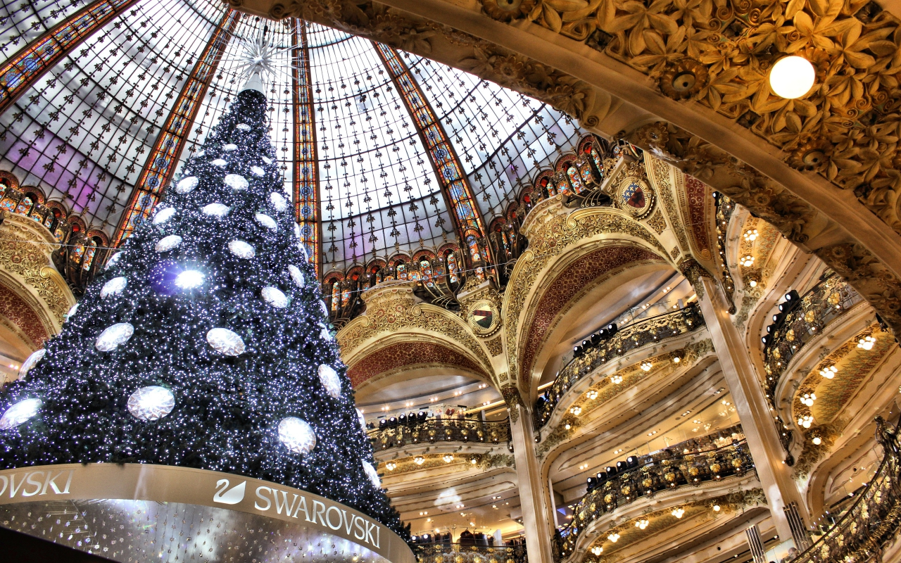 swarovski, париж, франция, новогодняя елка, Новый год