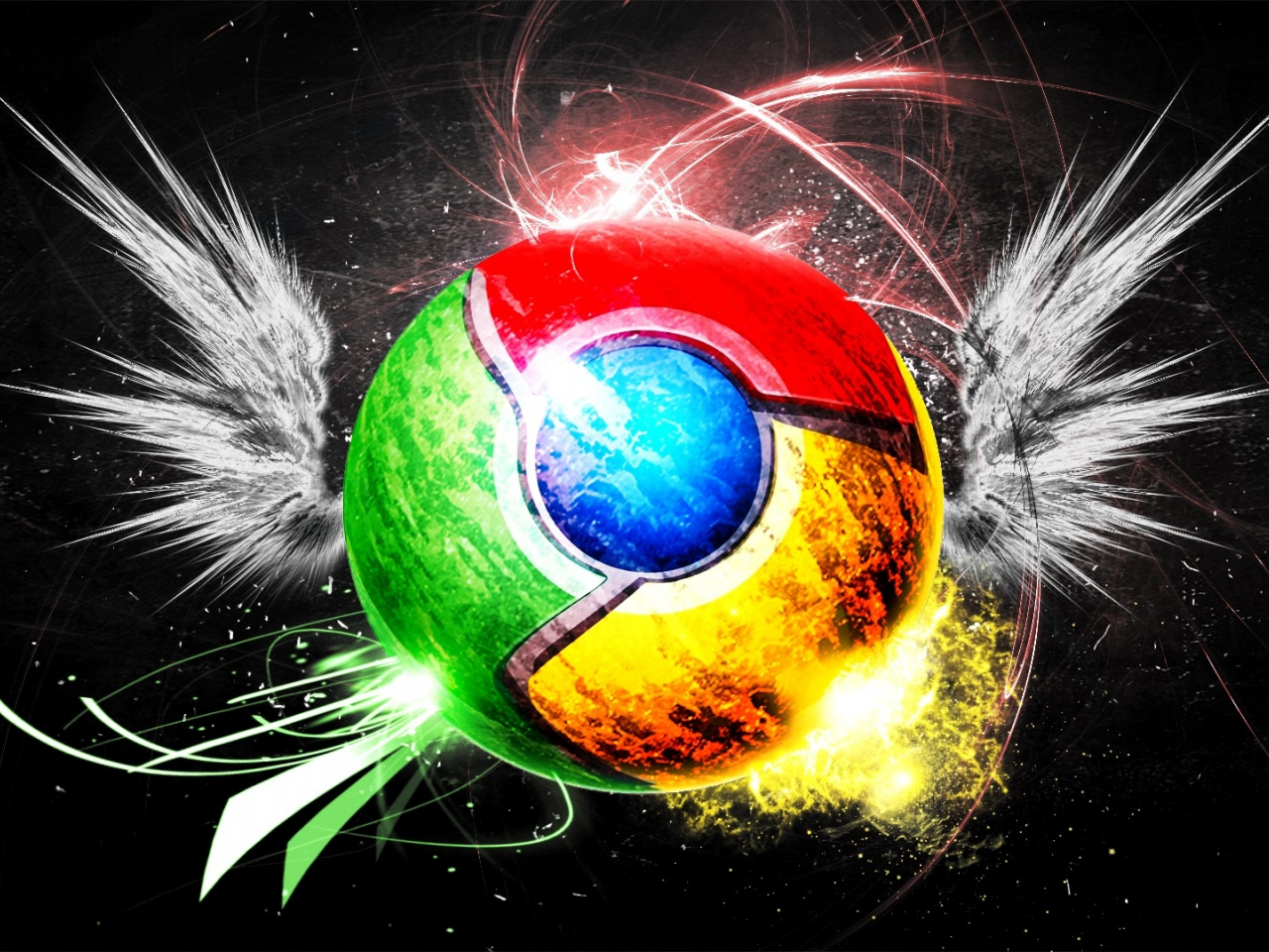  гугл хром, Google chrome, браузер, фон, крылья