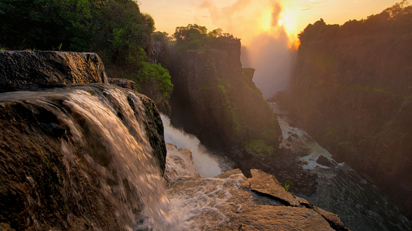 зимбабве, Природа, виктория, африка, водопад