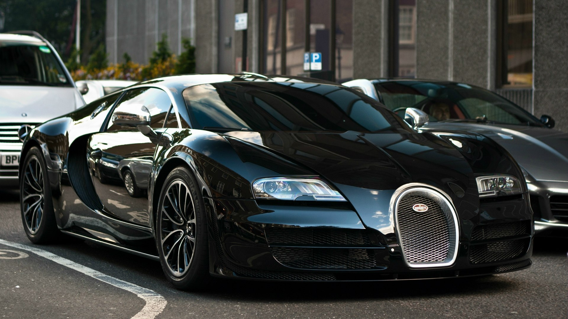 дорога, обои авто, чёрный, Bugatti veyron super sport