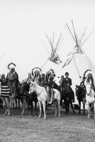 фото, лошади, вигвам, перья, ретро, старинный, Индейцы