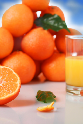 Сок, апельсиновый, фрукты, стакан, апельсины, цитрусы