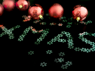 снежинки, рождество, надпись, новый год, шары, Праздник