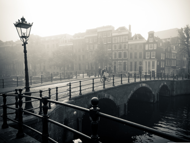 мост, река, старый амстердам, Amsterdam, амстердам