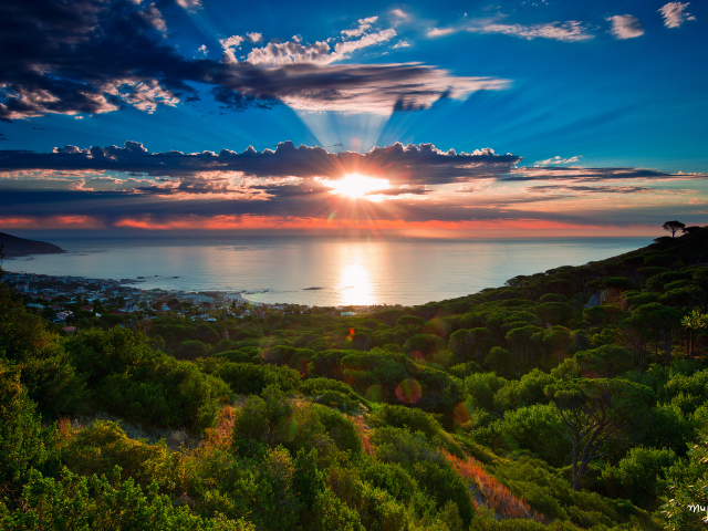 кейптаун, Южная африка, camps bay, атлантический океан