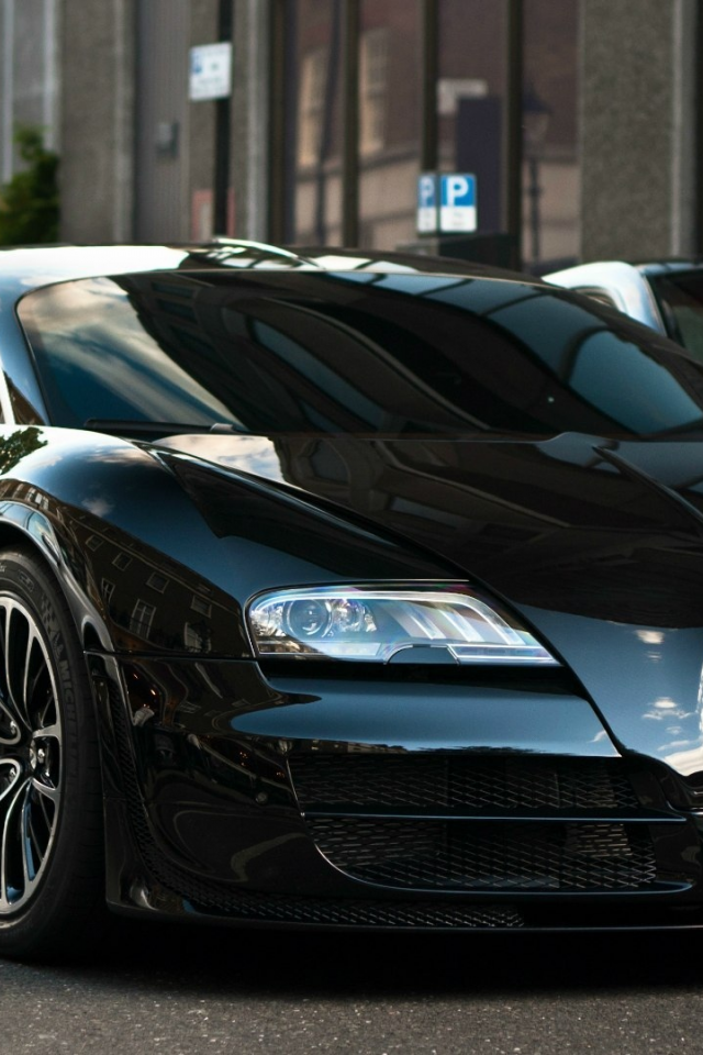 дорога, обои авто, чёрный, Bugatti veyron super sport