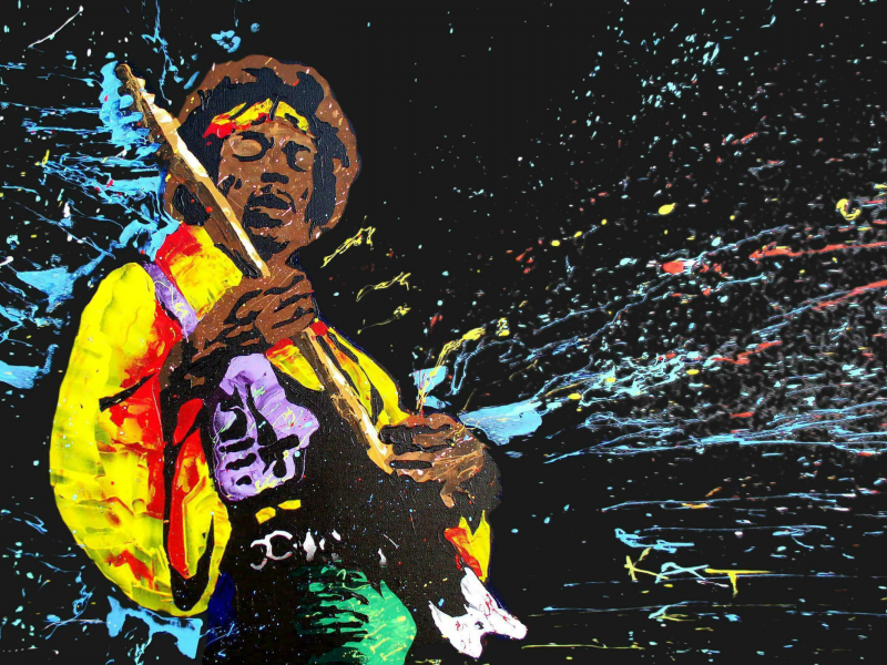 hendrix, jimi, music, guitarist, Jimi hendrix, singer, painting