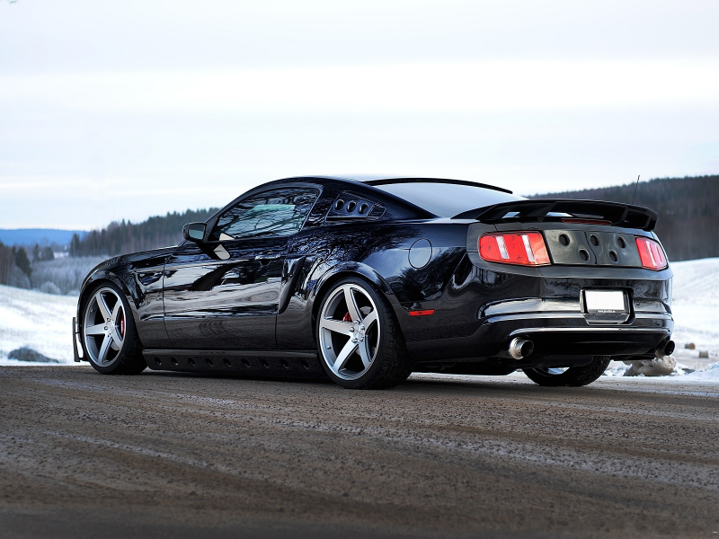 задок, mustang, Ford, форд, black, чёрный, мустанг