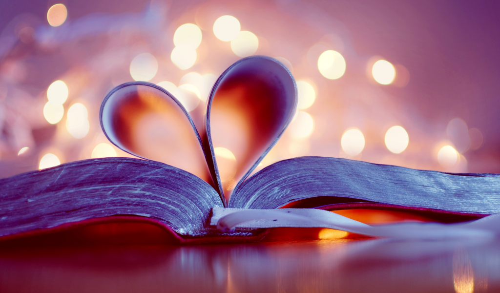 сердце, боке, страницы, закладка, Книга, сердечко