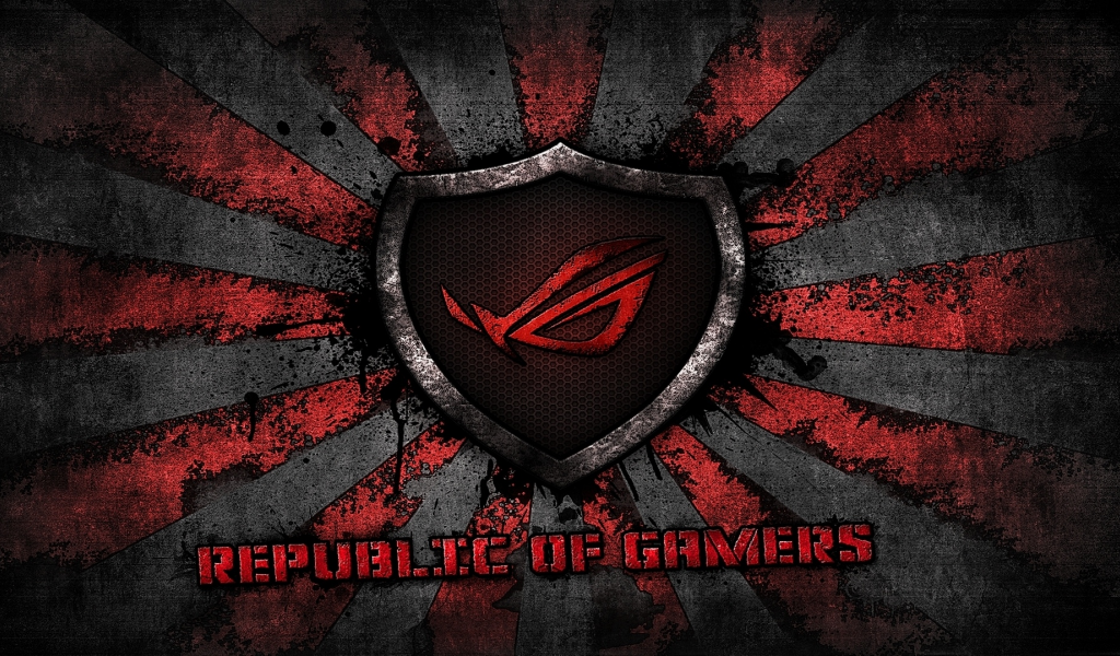 logo, red, grey, Asus, asus gamer, background, brand, rog, sunburst, republic of gamers