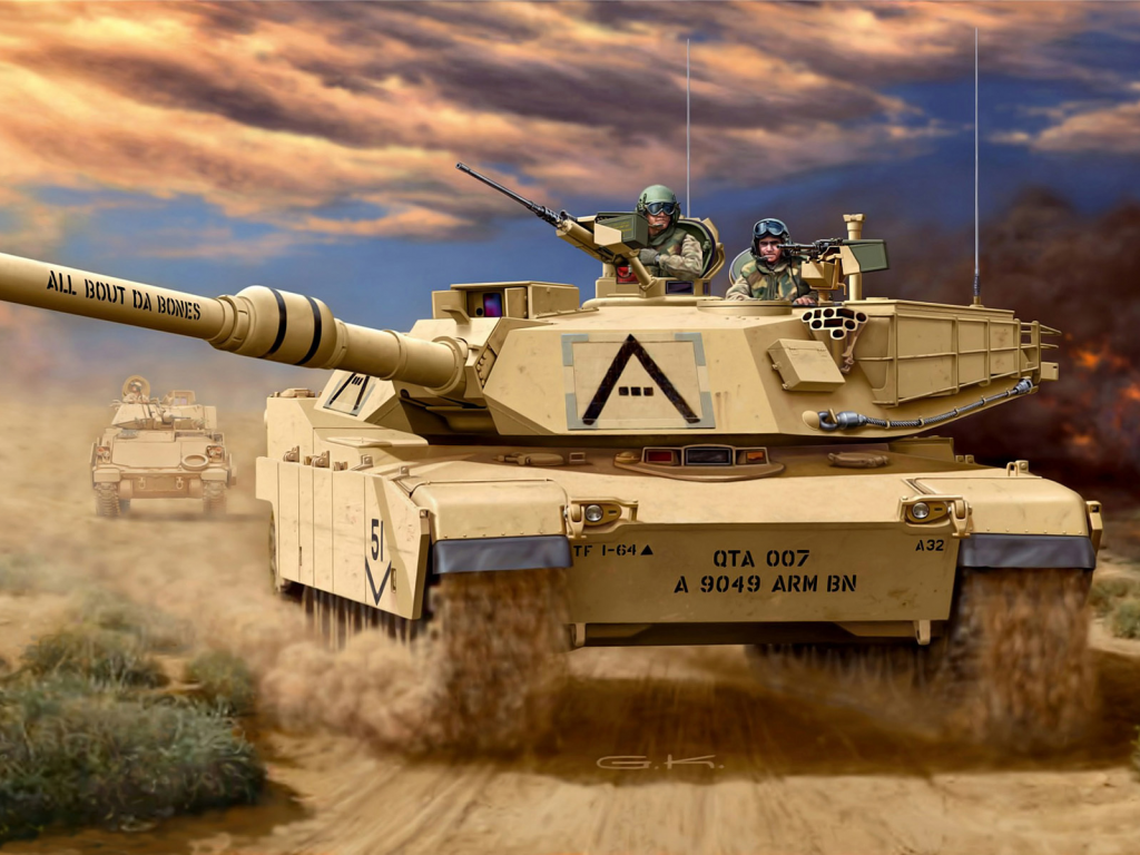 танк, m1 a1h1, боевой, Арт, абрамс, основной, американский