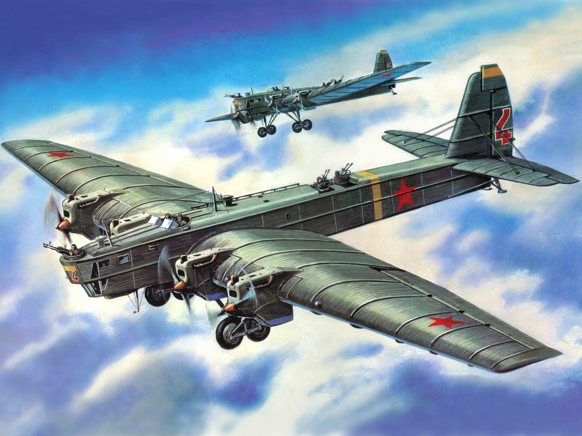 туполев, советский, тб-3, самолет, тяжелый, Арт